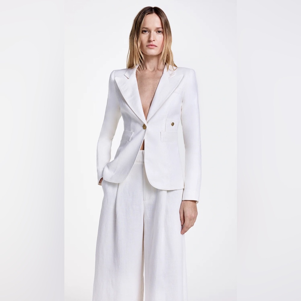 Smythe White Linen Duchess Blazer